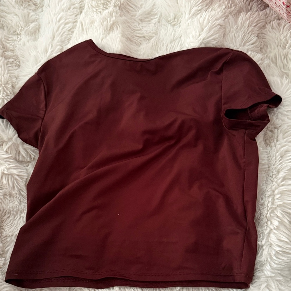 H&M Deep Burgundy Short Sleeve Top